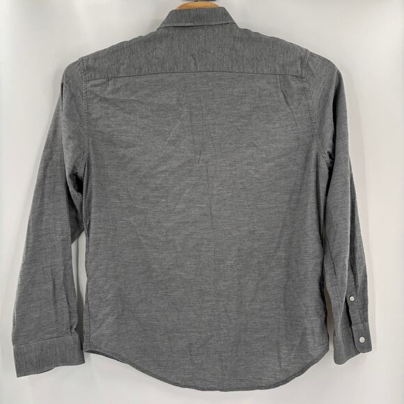 Faherty Mens XL Solid Gray Button Down Long Sleeve Cotton Shirt - Picture 4 of 4